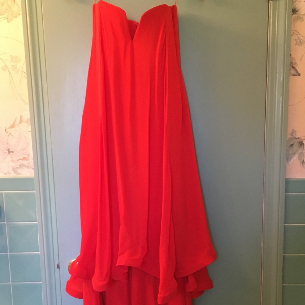 NICHOLAS strapless georgette gown